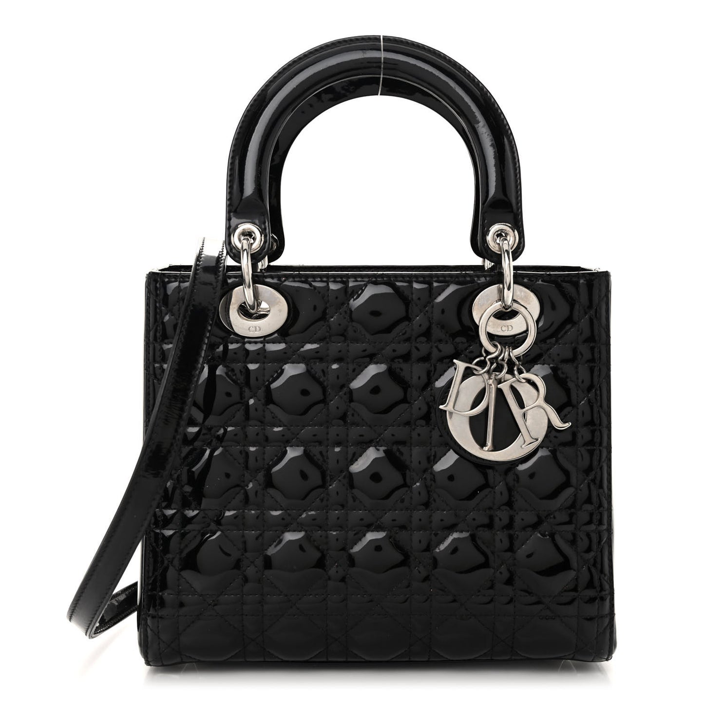 Patent Cannage Medium Lady Dior Black