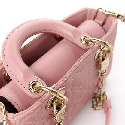 Christian Dior Lambskin Cannage Dioramour Micro Lady D-Joy Rose De Vents 11 of 11