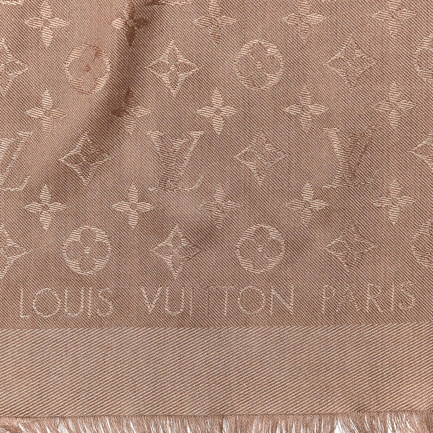Silk Wool Monogram Shawl Dune