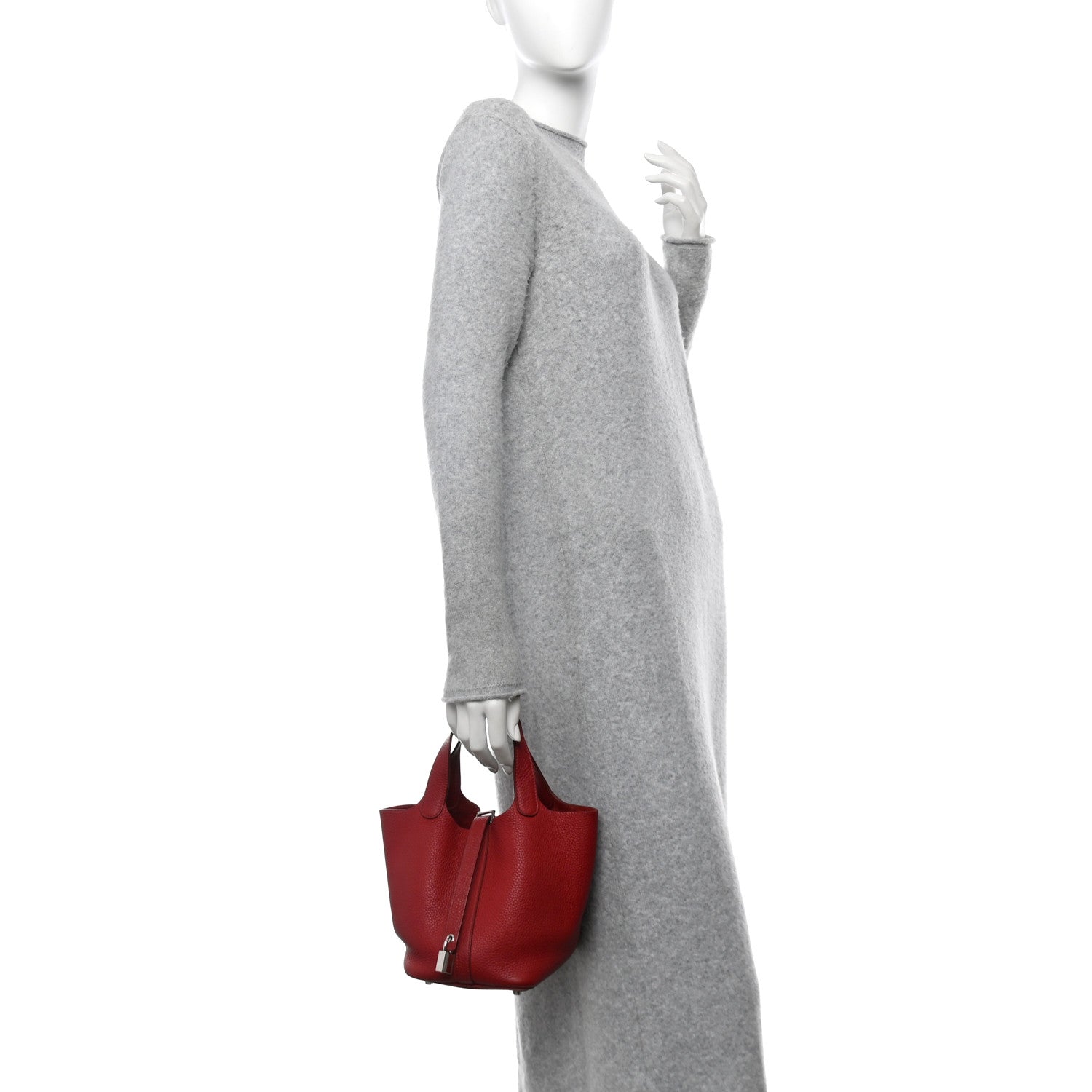 Hermes Taurillon Clemence Picotin Lock 18 PM Rouge Garance 2 of 10