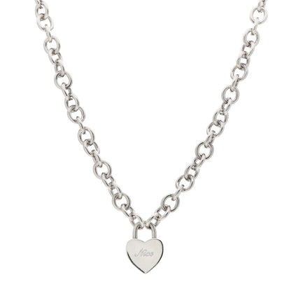 Tiffany Sterling Silver Heart Naughty & Nice Heart Lock Pendant Necklace 2 of 7