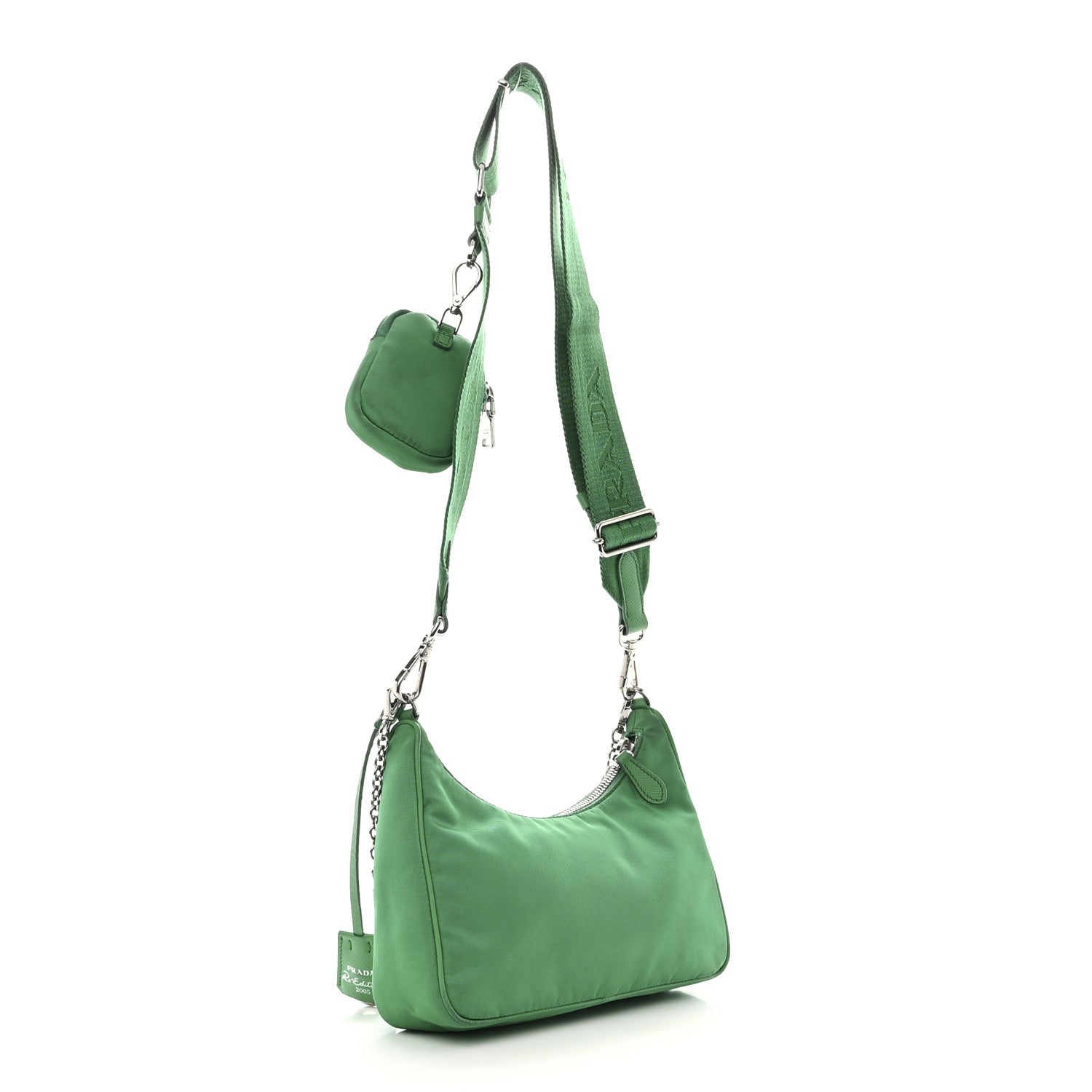 Prada Nylon Re-Edition 2005 Shoulder Bag Menta 3 of 14