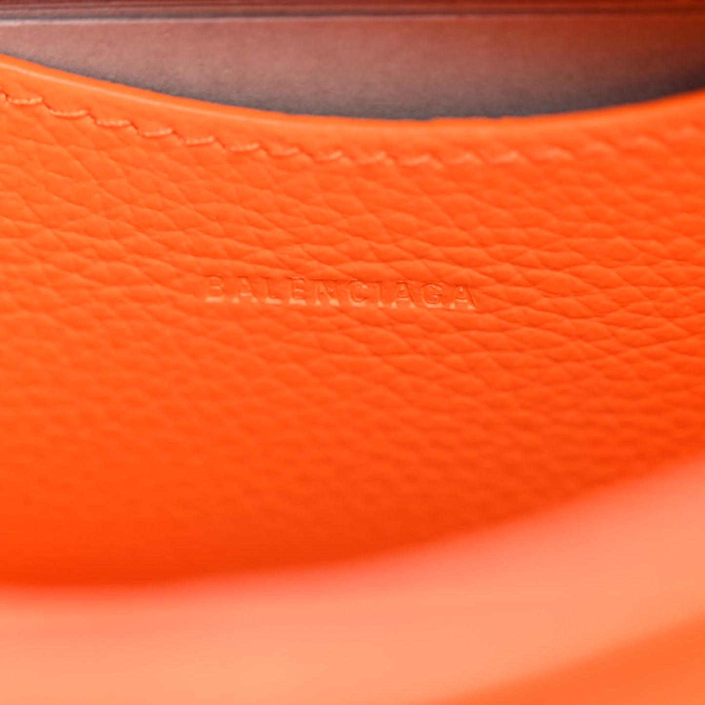 Grained Calfskin Neo Classic Silver Hardware Mini City Pop Orange