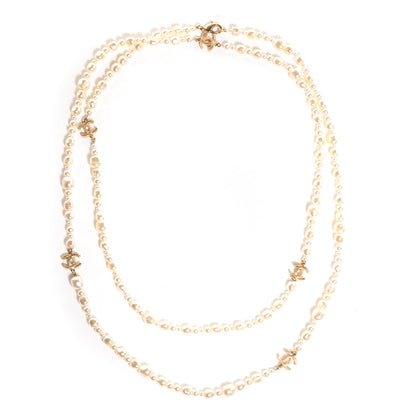 Chanel Irregular Pearl CC Long Necklace Light Gold 1 of 5