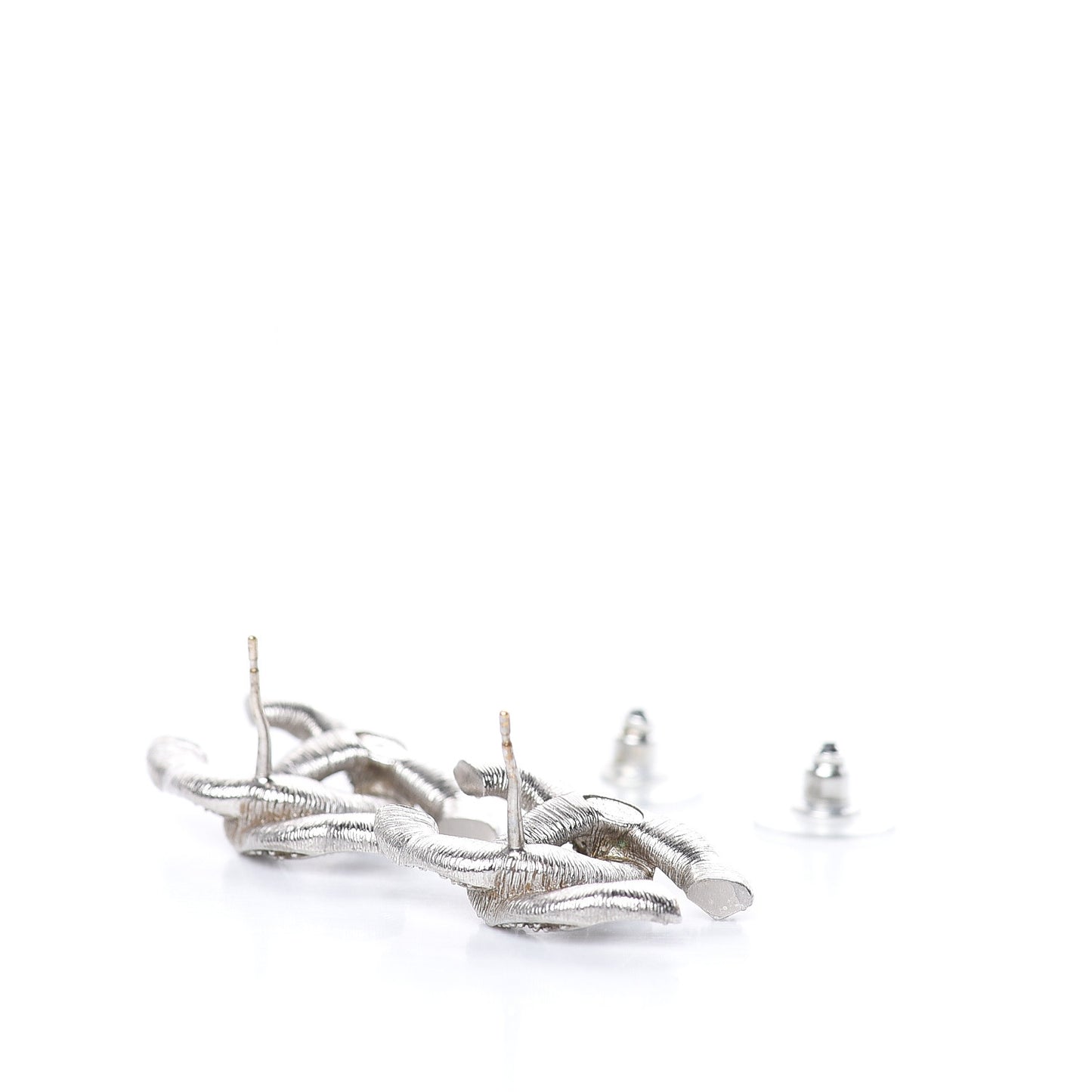 Crystal CC Earrings Silver