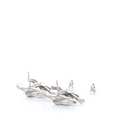 Chanel Crystal CC Earrings Silver 3 of 6