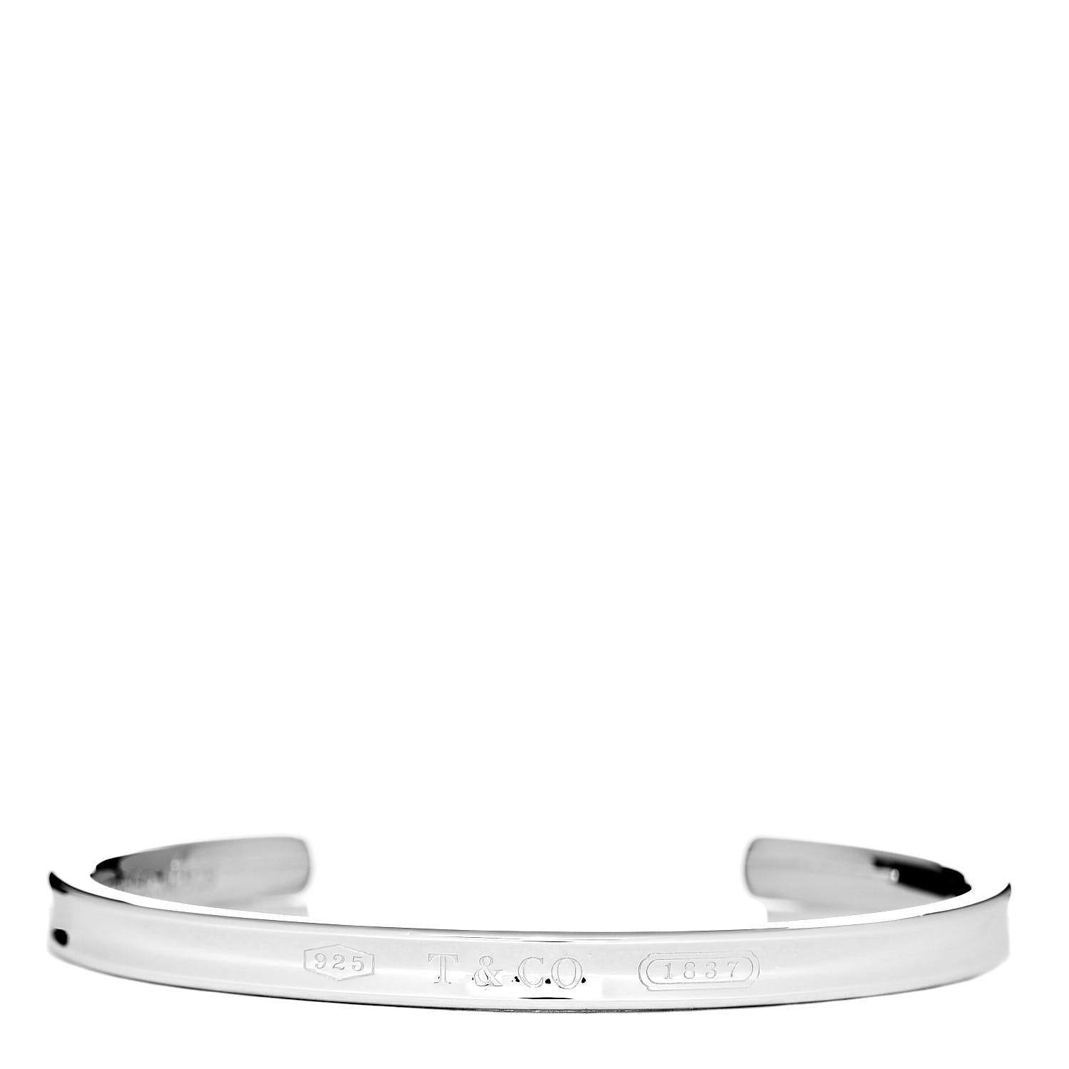 Tiffany Sterling Silver Narrow 1837 Cuff Bracelet 1 of 4