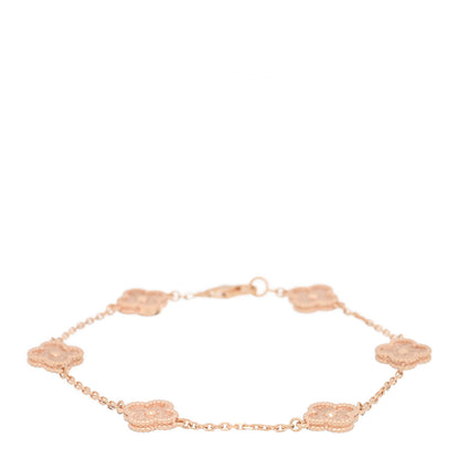 Van Cleef & Arpels 18K Rose Gold 6 Motifs Sweet Alhambra Bracelet 1 of 3