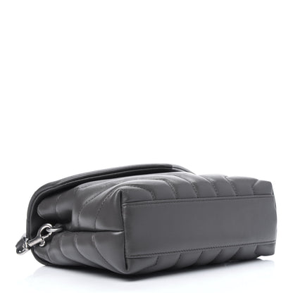Saint Laurent Calfskin Y Quilted Monogram Toy Loulou Crossbody Bag Storm 6 of 25