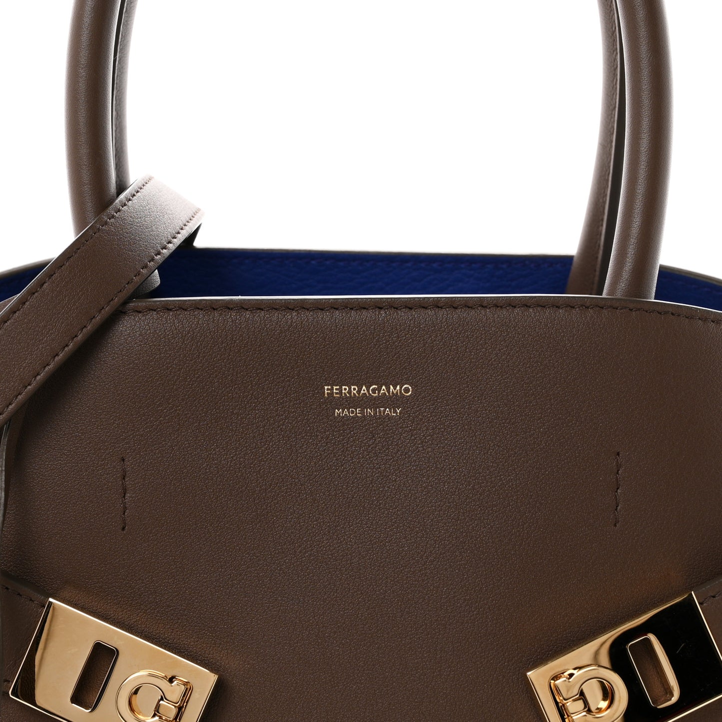 Calfskin Medium Hug Bag Clay Lapis