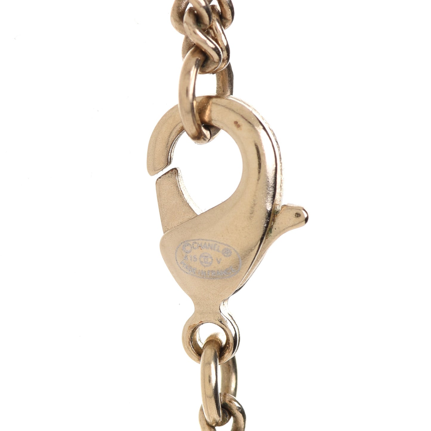 Crystal Enamel CC Necklace Gold