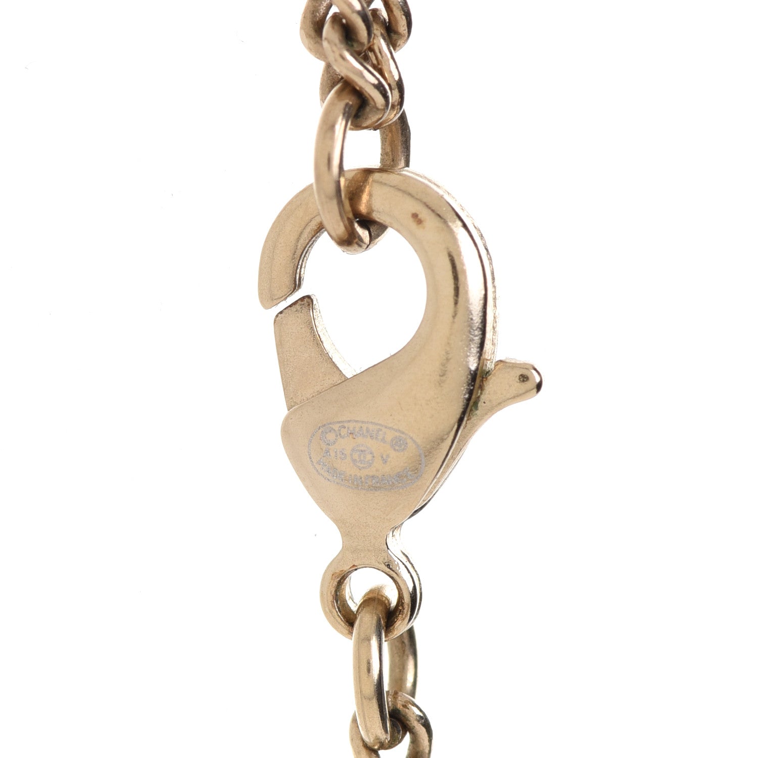 Chanel Crystal Enamel CC Necklace Gold 5 of 6