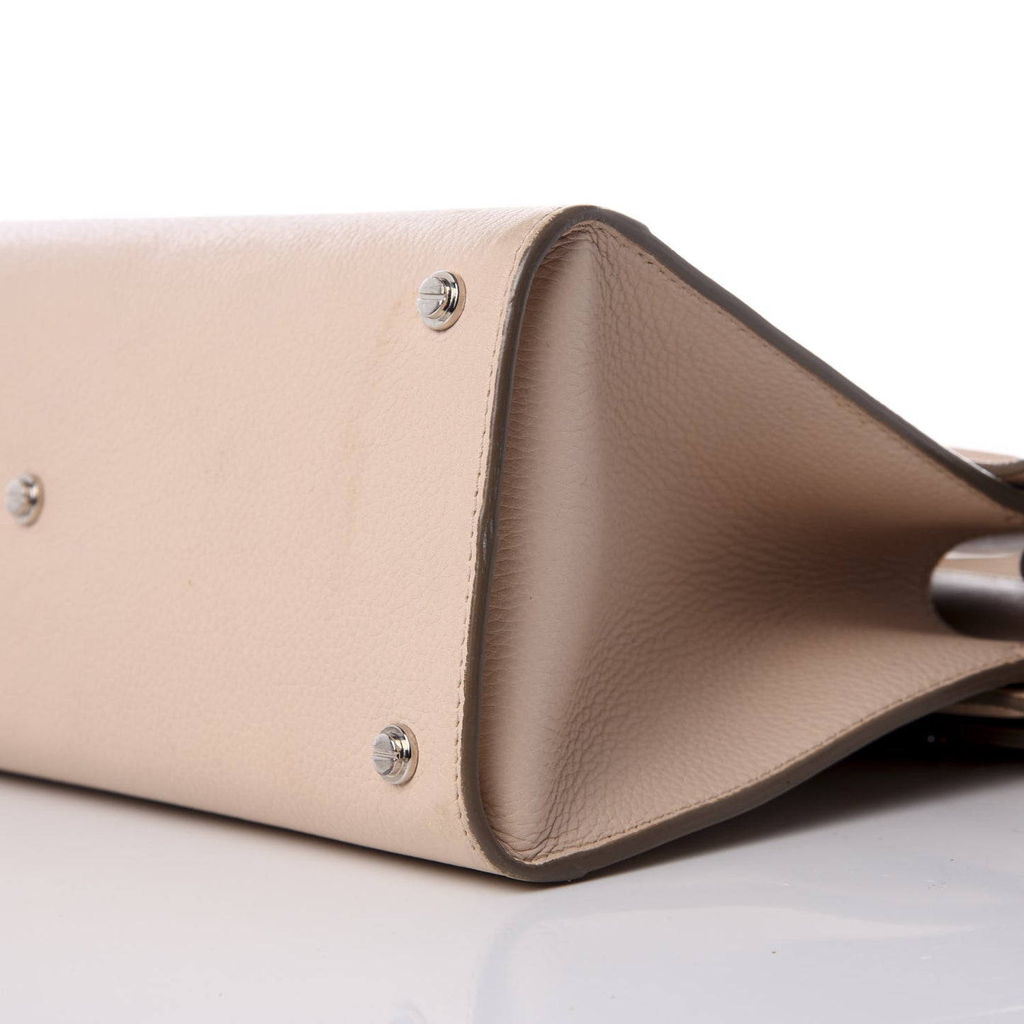 Grained Calfskin Small Horizon Satchel Nude Pink