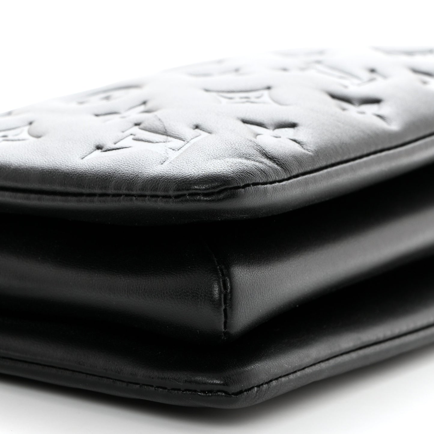 Lambskin Embossed Monogram Coussin BB Black