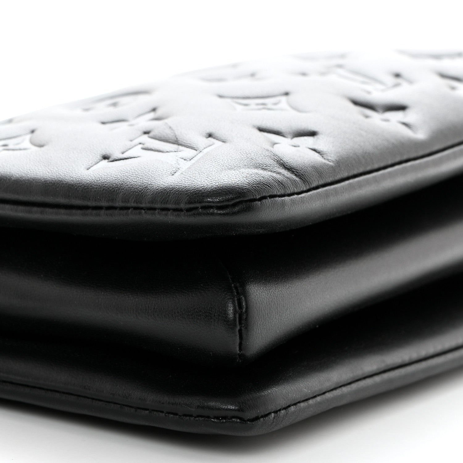 Louis Vuitton Lambskin Embossed Monogram Coussin BB Black 10 of 11