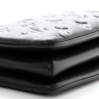 Louis Vuitton Lambskin Embossed Monogram Coussin BB Black 10 of 11
