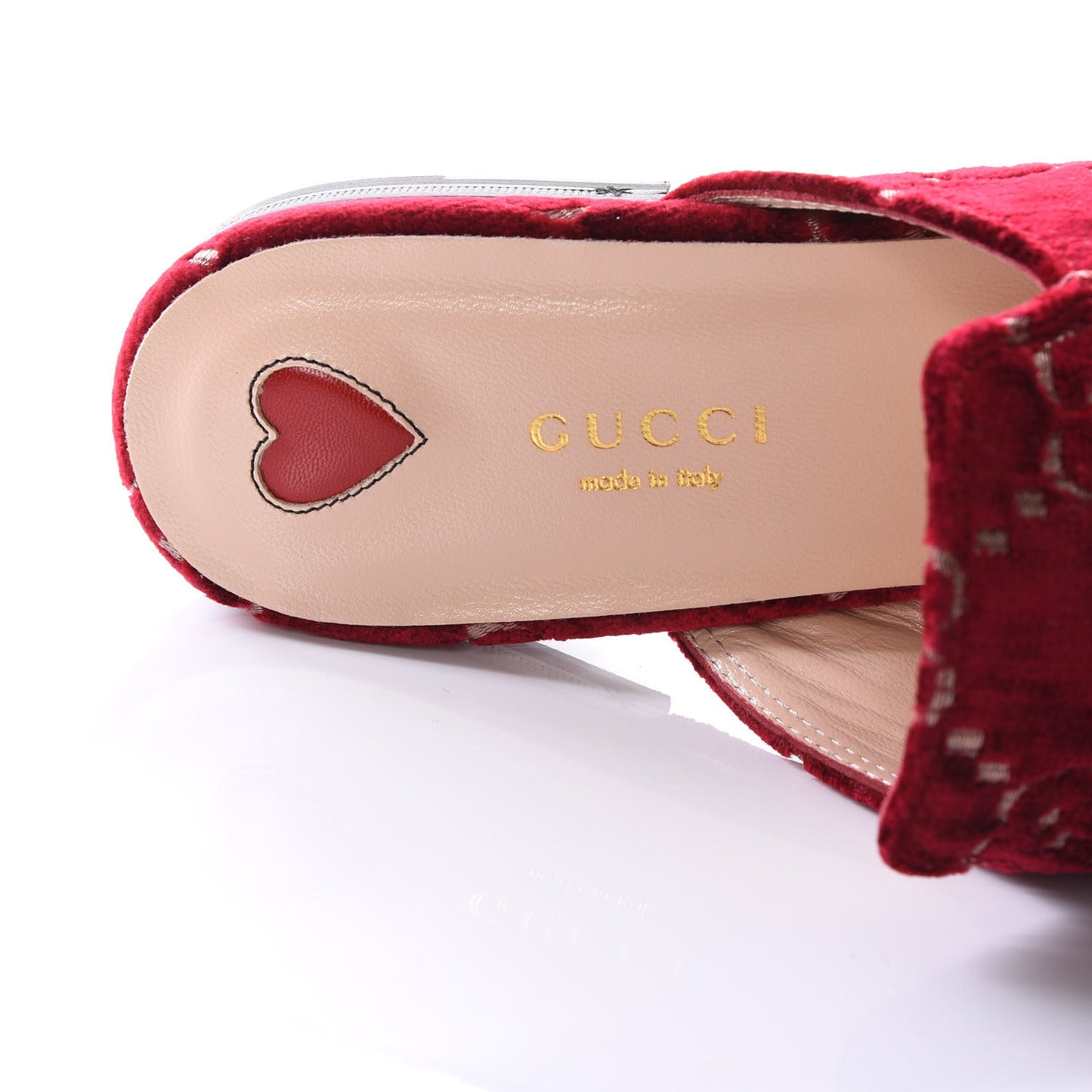 Velvet GG Monogram Womens Princetown Slippers 38 Red Cipria