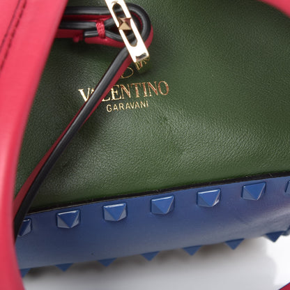 Valentino Garavani Calfskin Colorblock Mini Rockstud Backpack Skin Sorbet Indaco Green Deep Fuxia 8 of 8