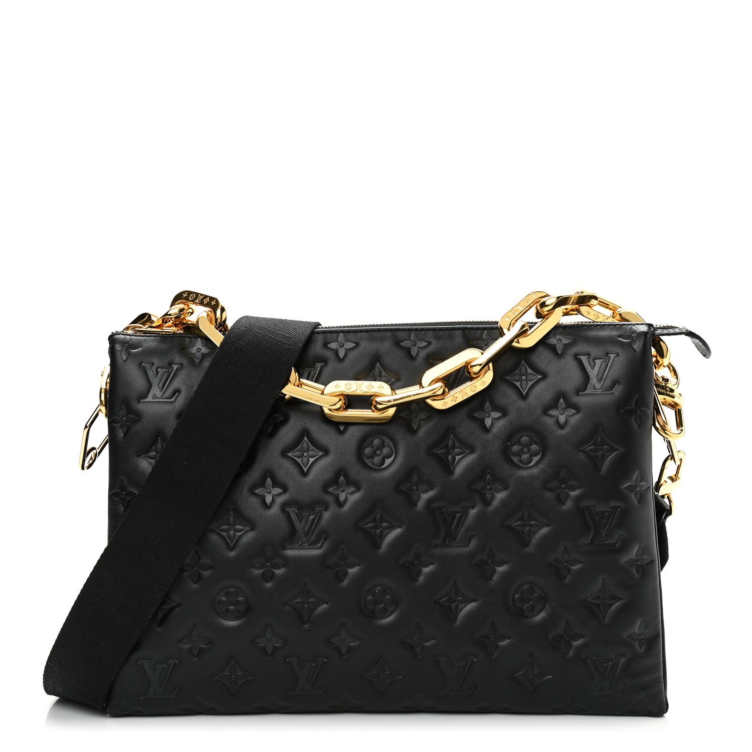 Louis Vuitton Lambskin Embossed Monogram Coussin MM Black 1 of 11