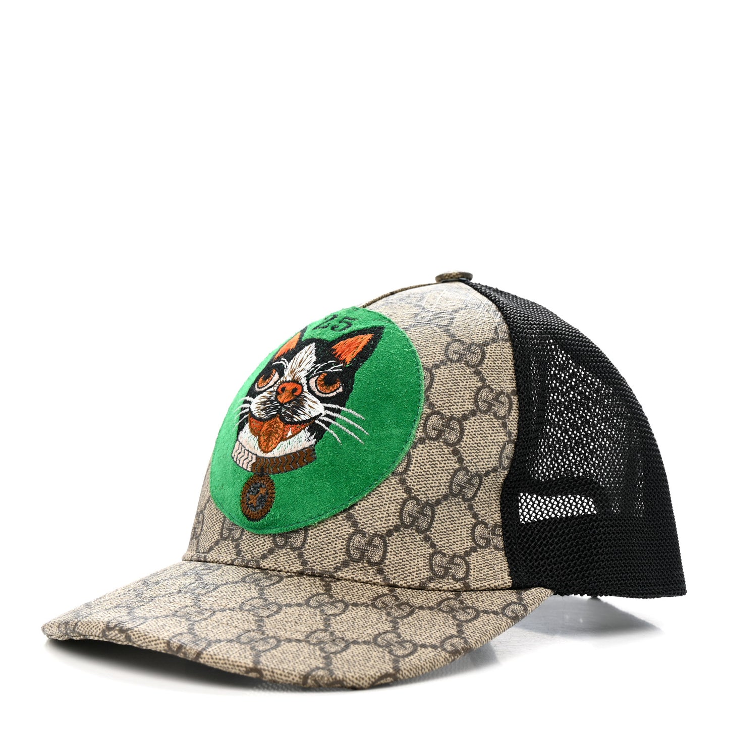 GG Supreme Monogram Bosco Patch Baseball Hat 57 Beige Green