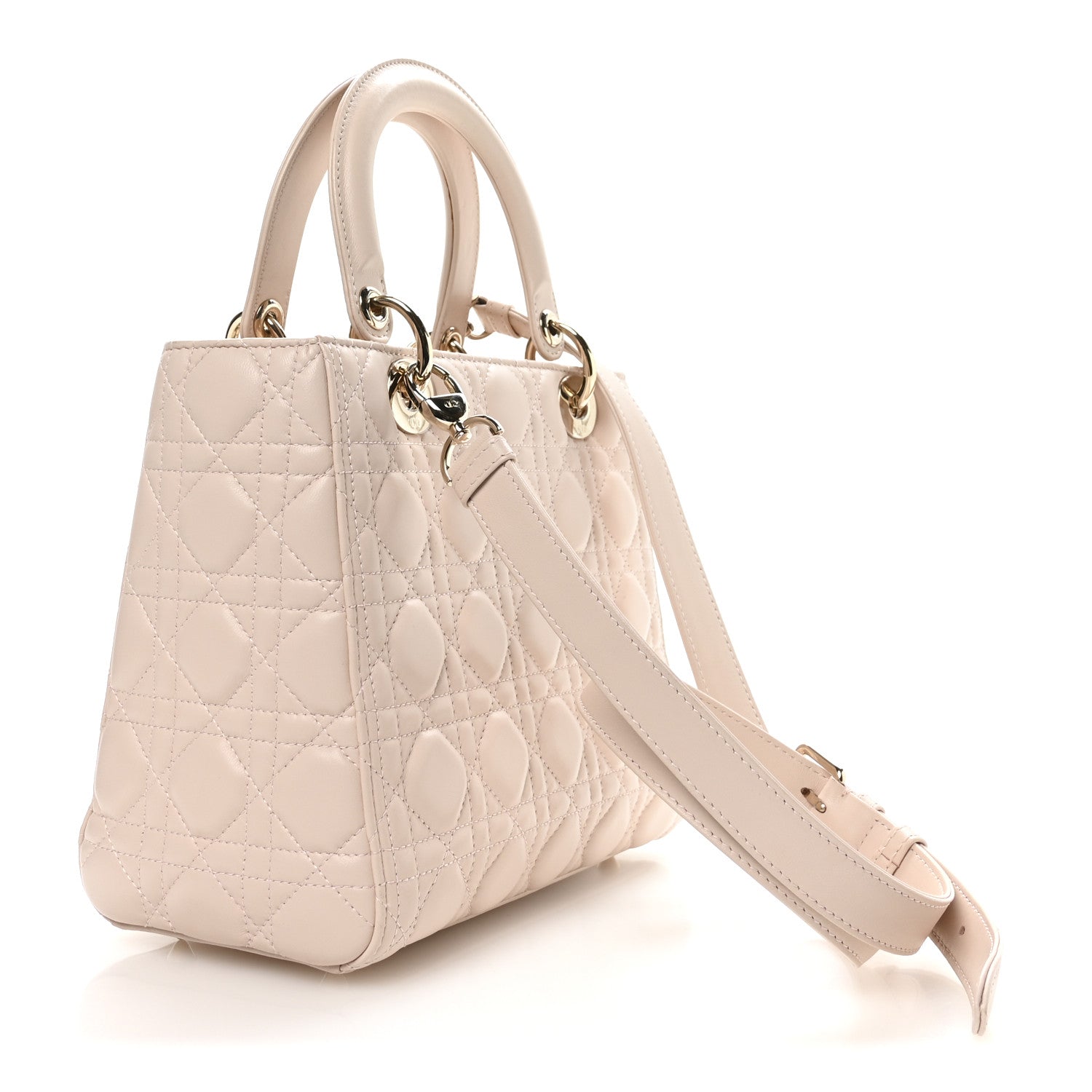 Christian Dior Lambskin Cannage Medium Lady Dior Powder Pink 3 of 10