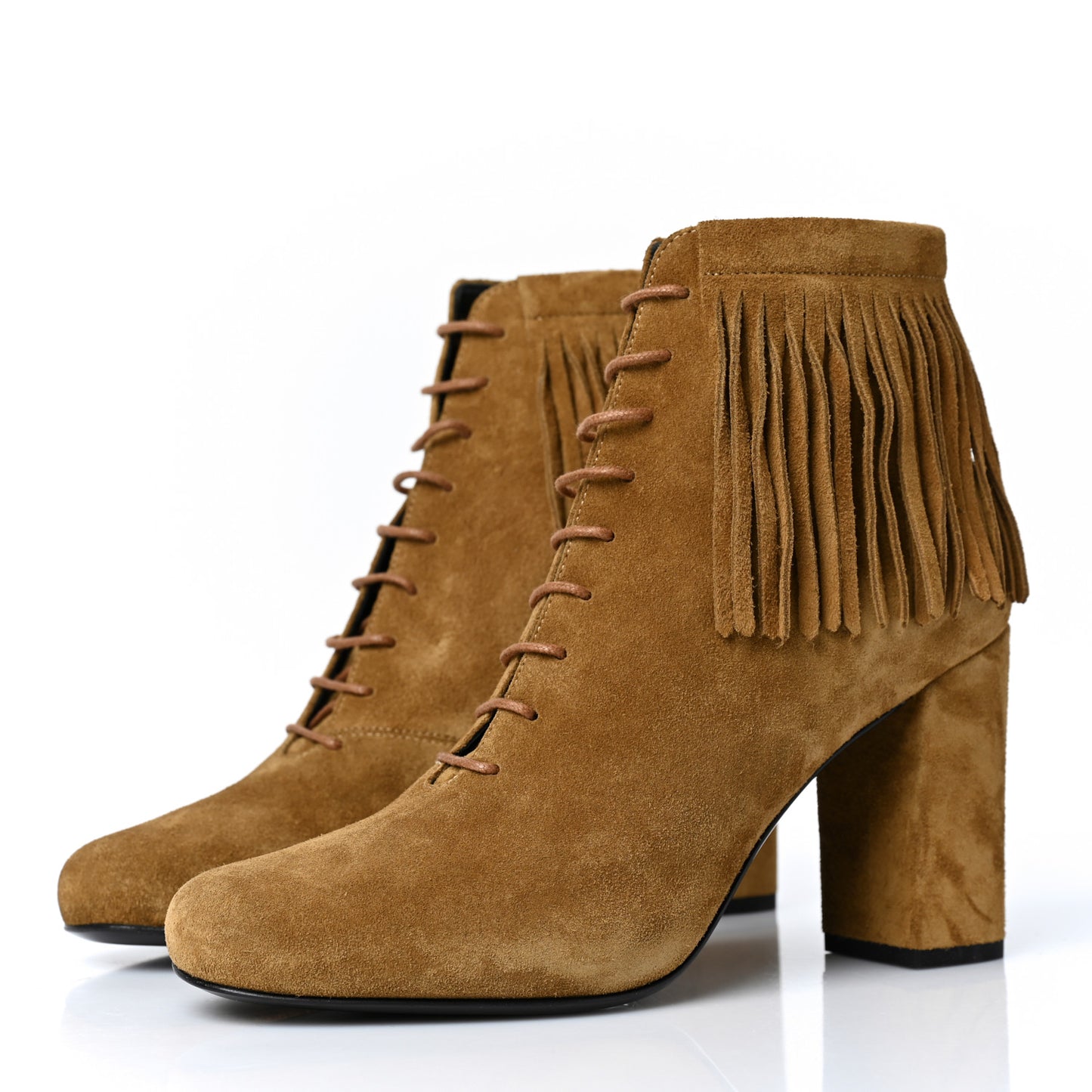 Suede Babies 90 Fringe Ankle Boots 38 Light Tan