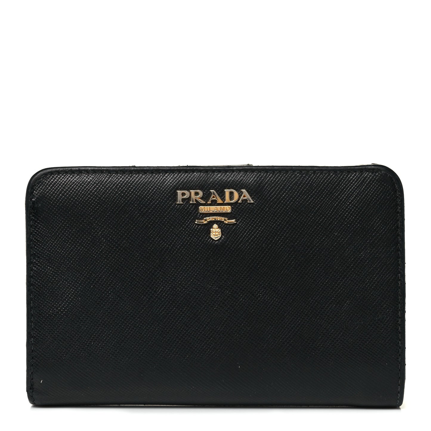 Saffiano Metal Compact Wallet Black