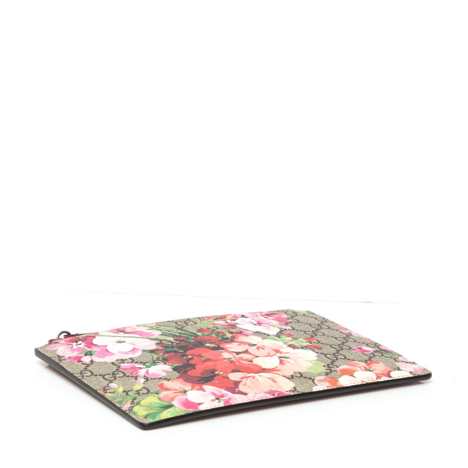 Gucci GG Supreme Monogram Blooms Small Zip Pouch Beige Multicolor Dry Rose 4 of 6