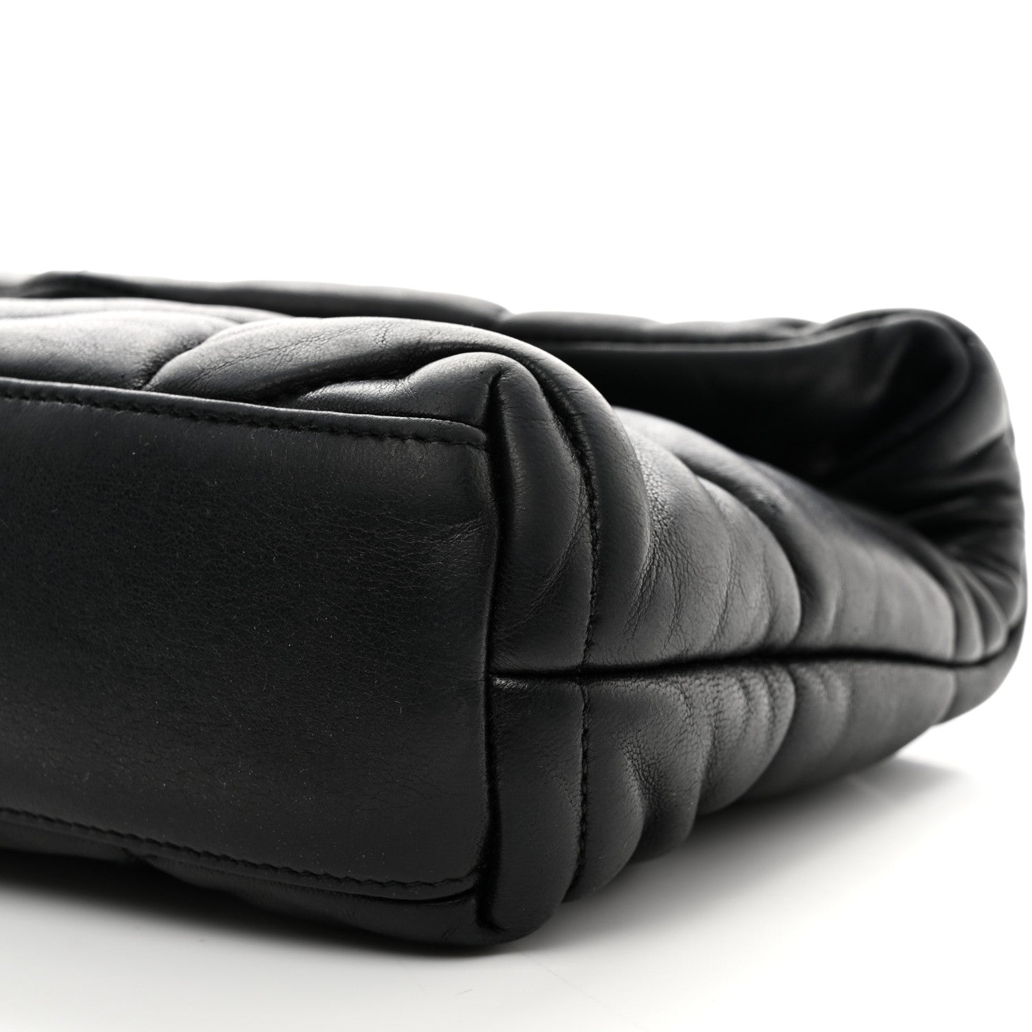 Saint Laurent Lambskin Quilted Toy Loulou Puffer Monogram Chain Satchel Black 10 of 11