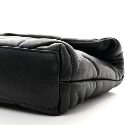 Saint Laurent Lambskin Quilted Toy Loulou Puffer Monogram Chain Satchel Black 10 of 11