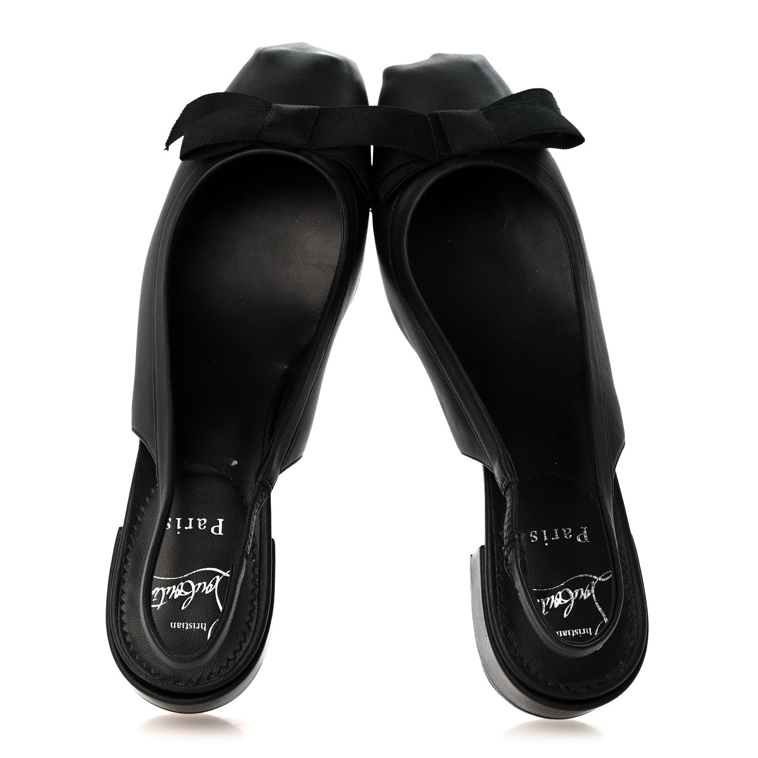 Christian Louboutin Nappa Mamaflirt 30mm Bow Sling Ballerinas 37 Black 2 of 9