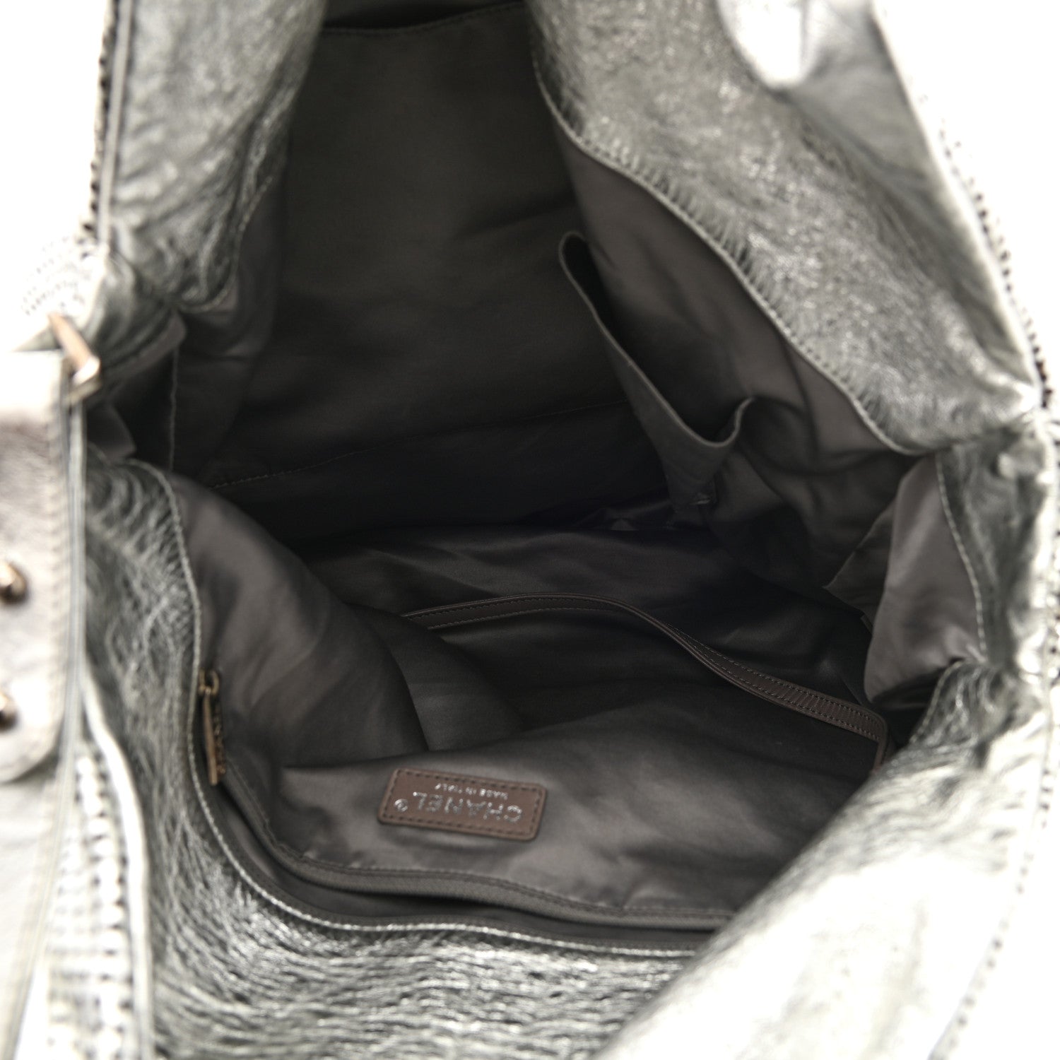 Chanel Metallic Glazed Calfskin Perforated Medium Rodeo Drive Tote Silver 5 of 10