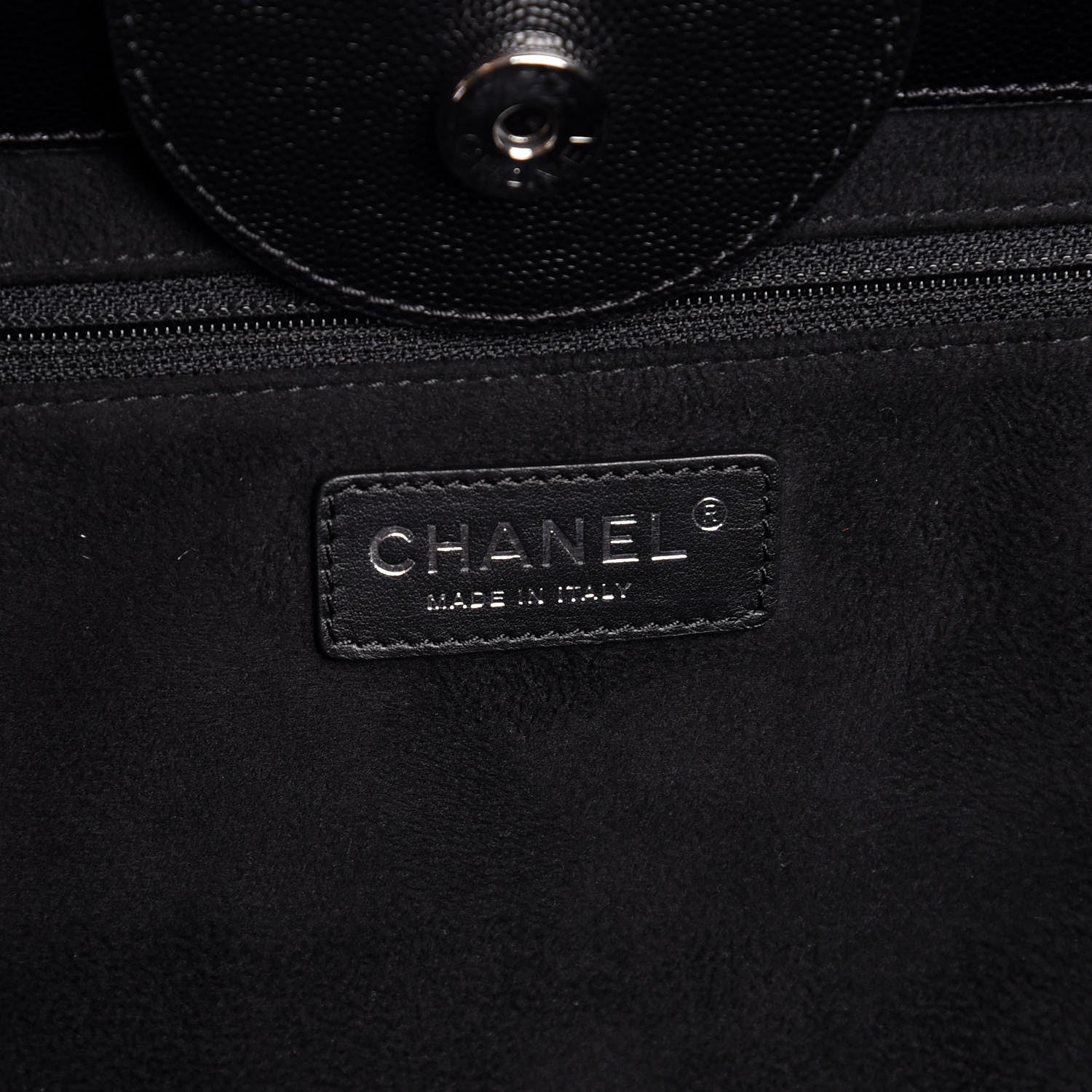 Chanel Caviar Extra Large Studded Deauville Tote Black 7 of 9