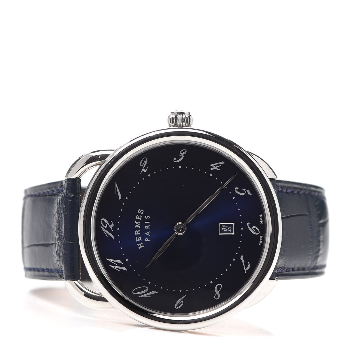 Stainless Steel Alligator 40mm Arceau Quartz Watch Bleu Abysse