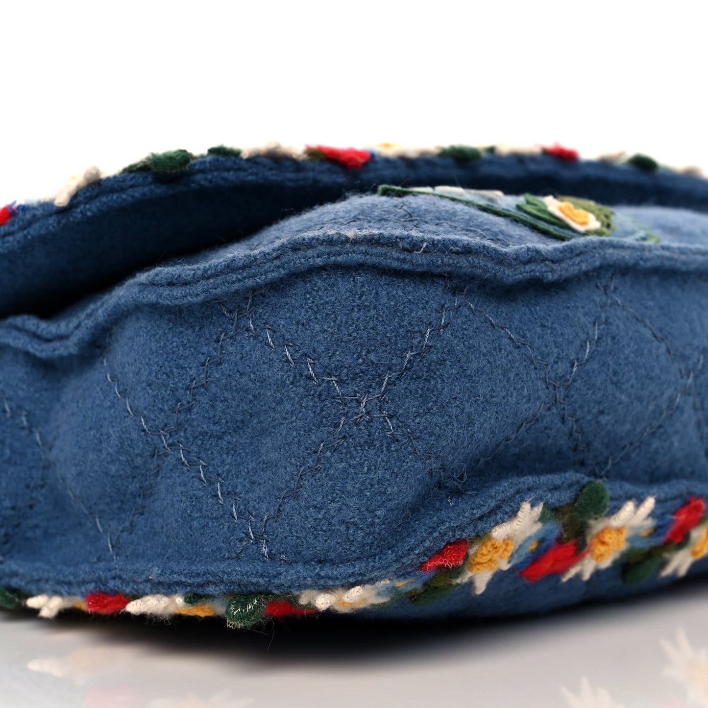 Felt Embroidered Large Crest Austrian Satchel Blue