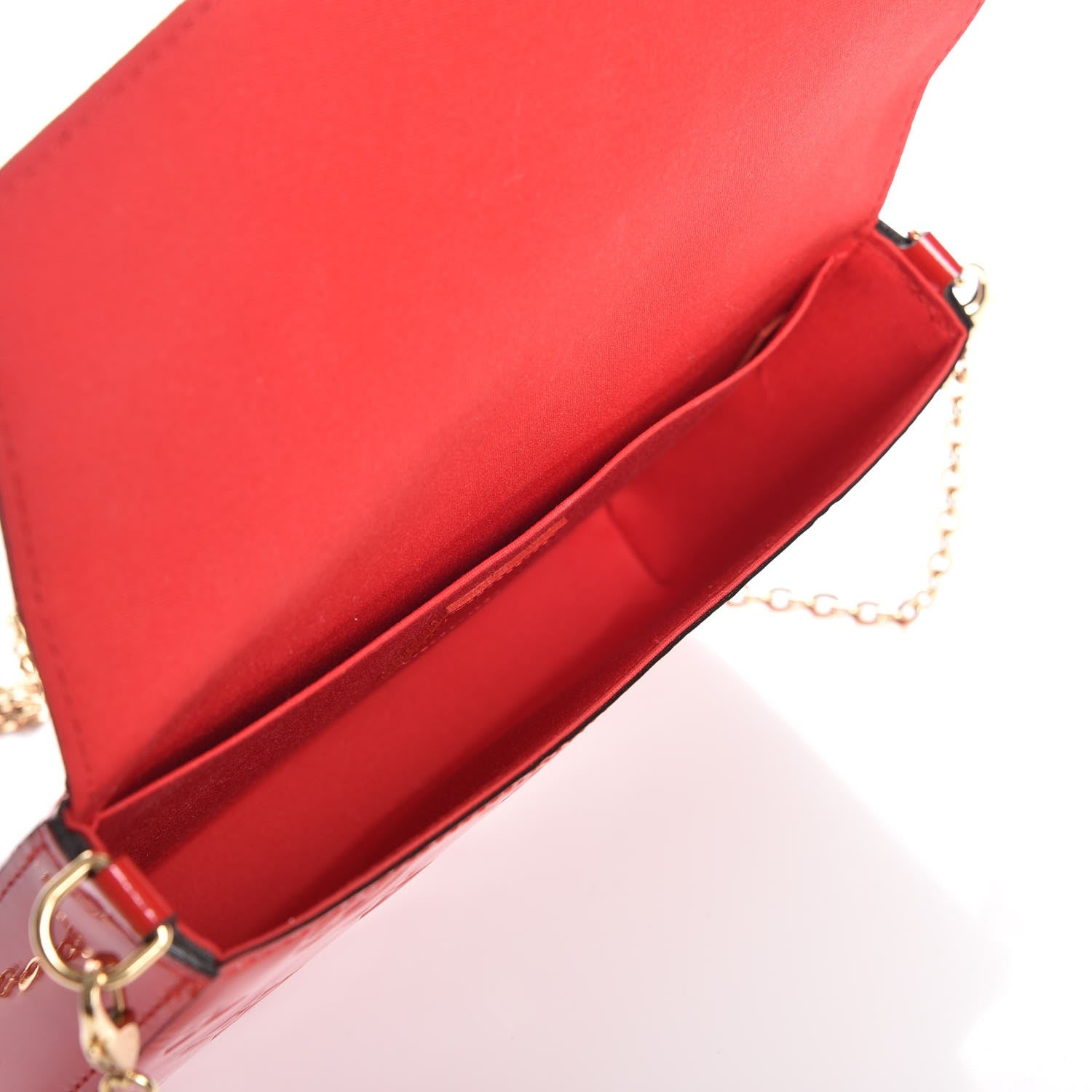 Louis Vuitton Vernis Felicie Pochette Chain Wallet Cherry 5 of 9