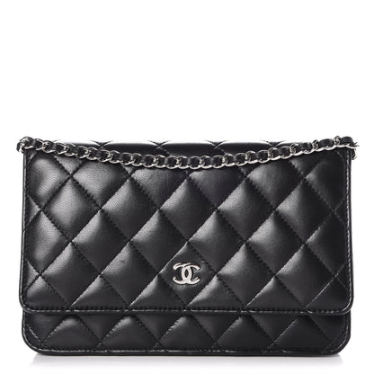 Chanel Lambskin Quilted Wallet On Chain WOC Black 1 of 9