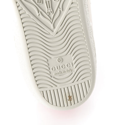 Gucci Calfskin Stripe Womens New Ace Sneakers 35 New Mystic White Ecru Red Flame 9 of 10