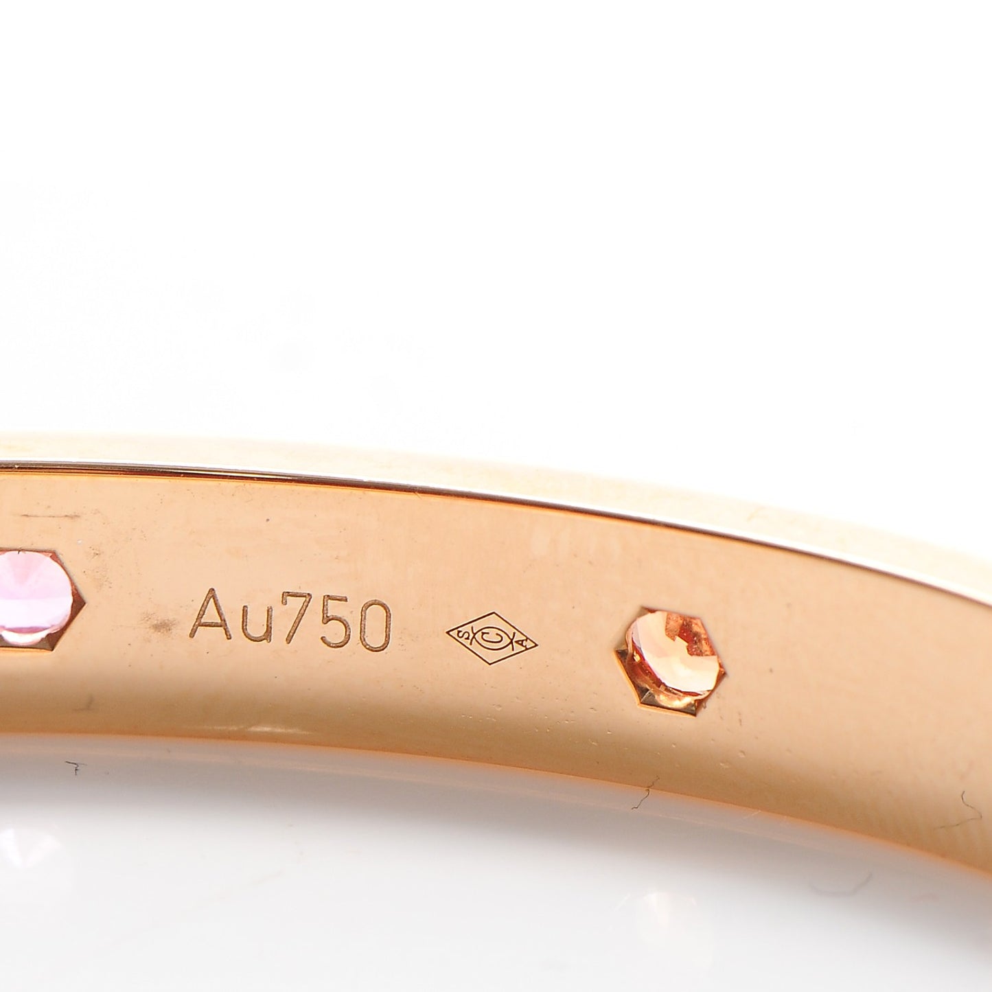 18K Pink Gold Sapphire Garnet Amethyst LOVE Bracelet 16