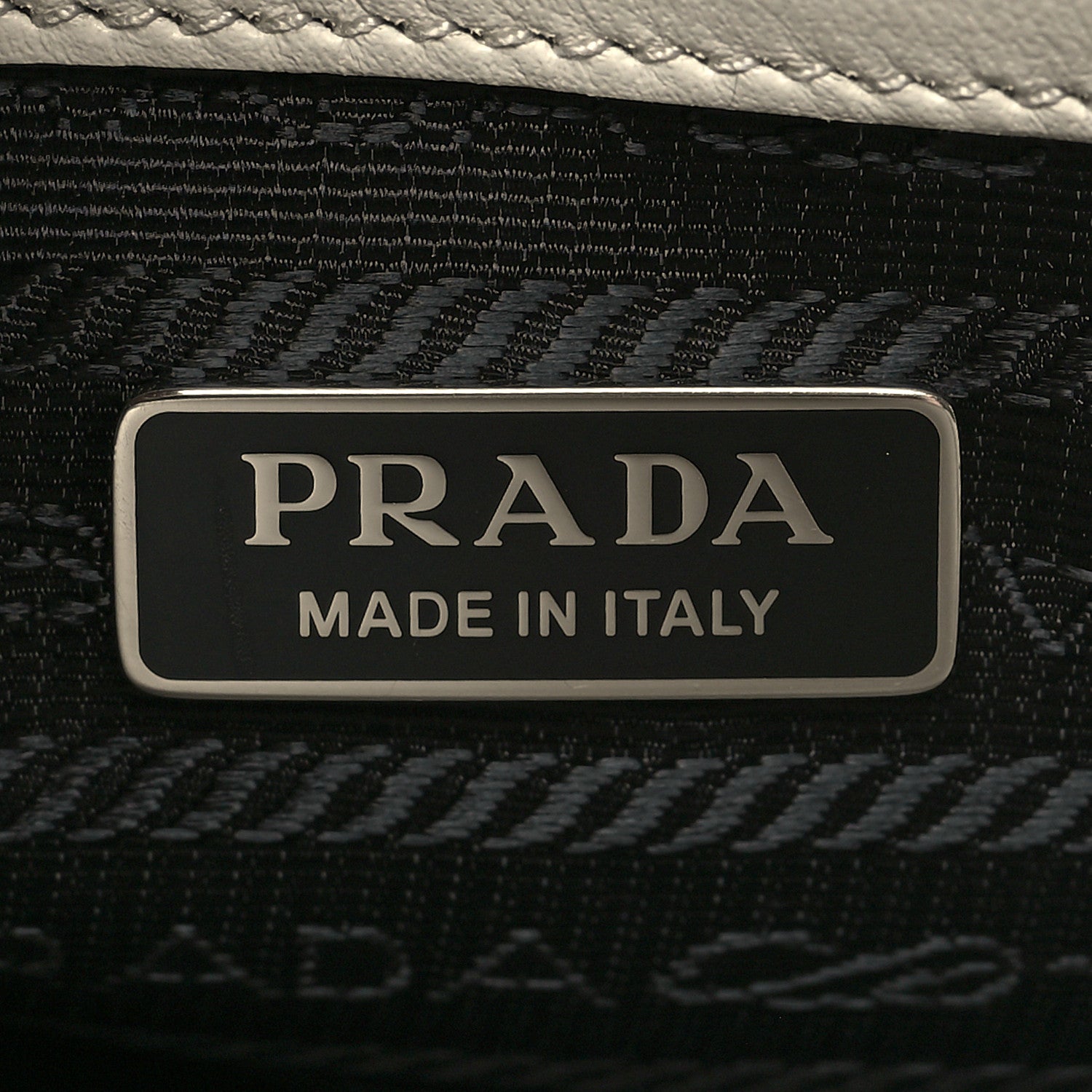 Prada Calfskin Triangle Tote Bag White 6 of 9