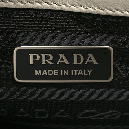 Prada Calfskin Triangle Tote Bag White 6 of 9
