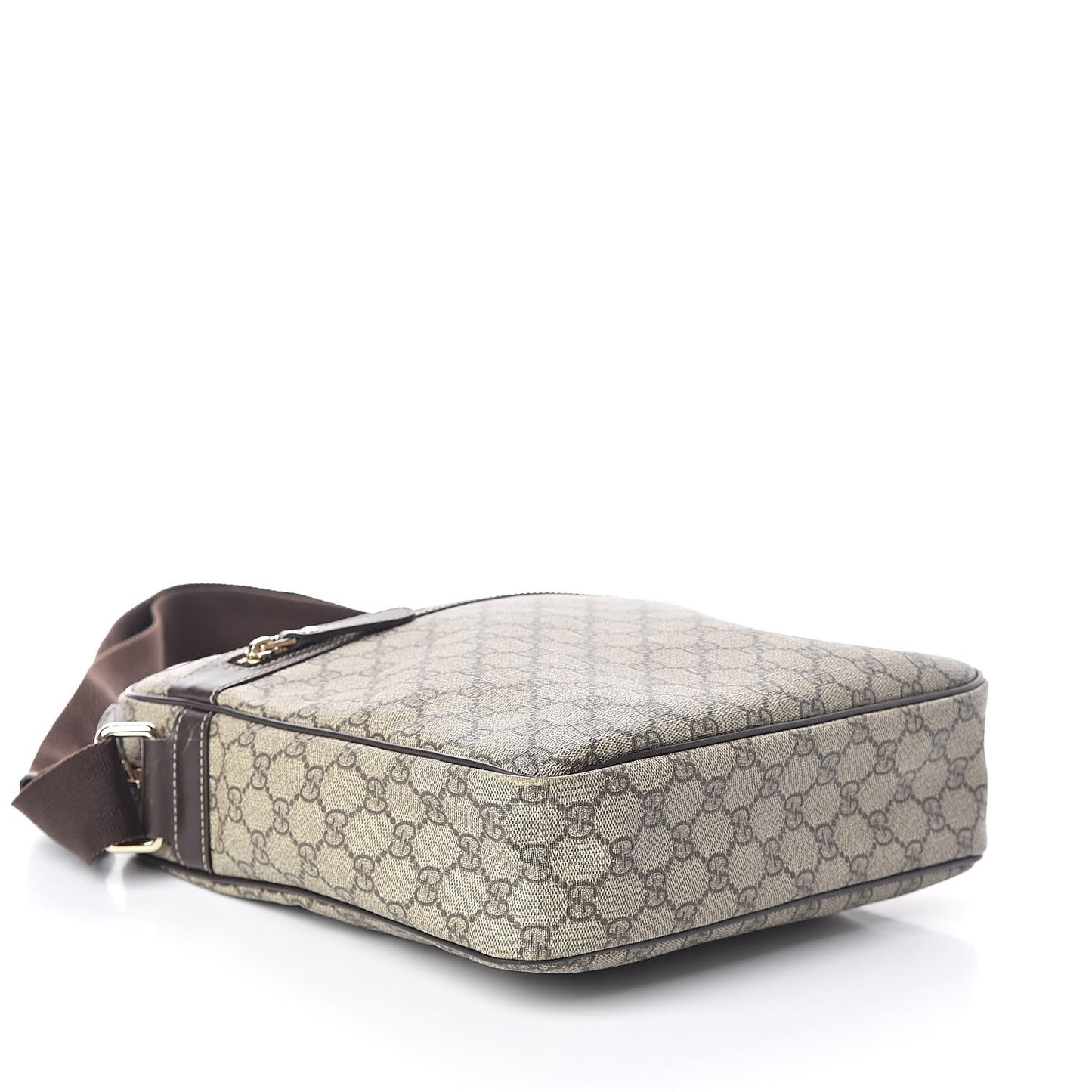 GG Plus Monogram Selleria Calfskin Medium Messenger Bag Beige Ebony Cocoa Dark Chocolate