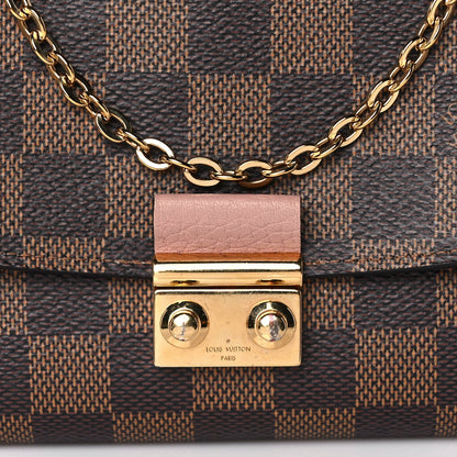 Louis Vuitton Damier Ebene Croisette Chain Wallet Rose Ballerine 7 of 9