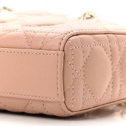 Christian Dior Lambskin Cannage Micro Lady D-Joy Rose De Vents 9 of 10