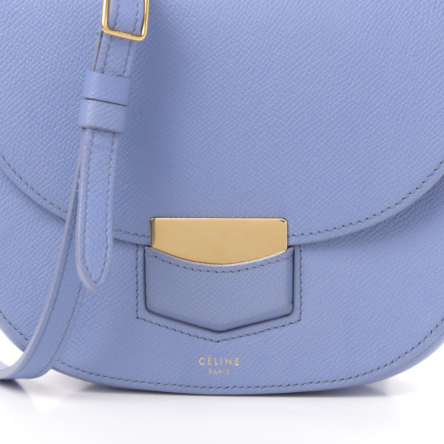 Grained Calfskin Small Trotteur Porcelain