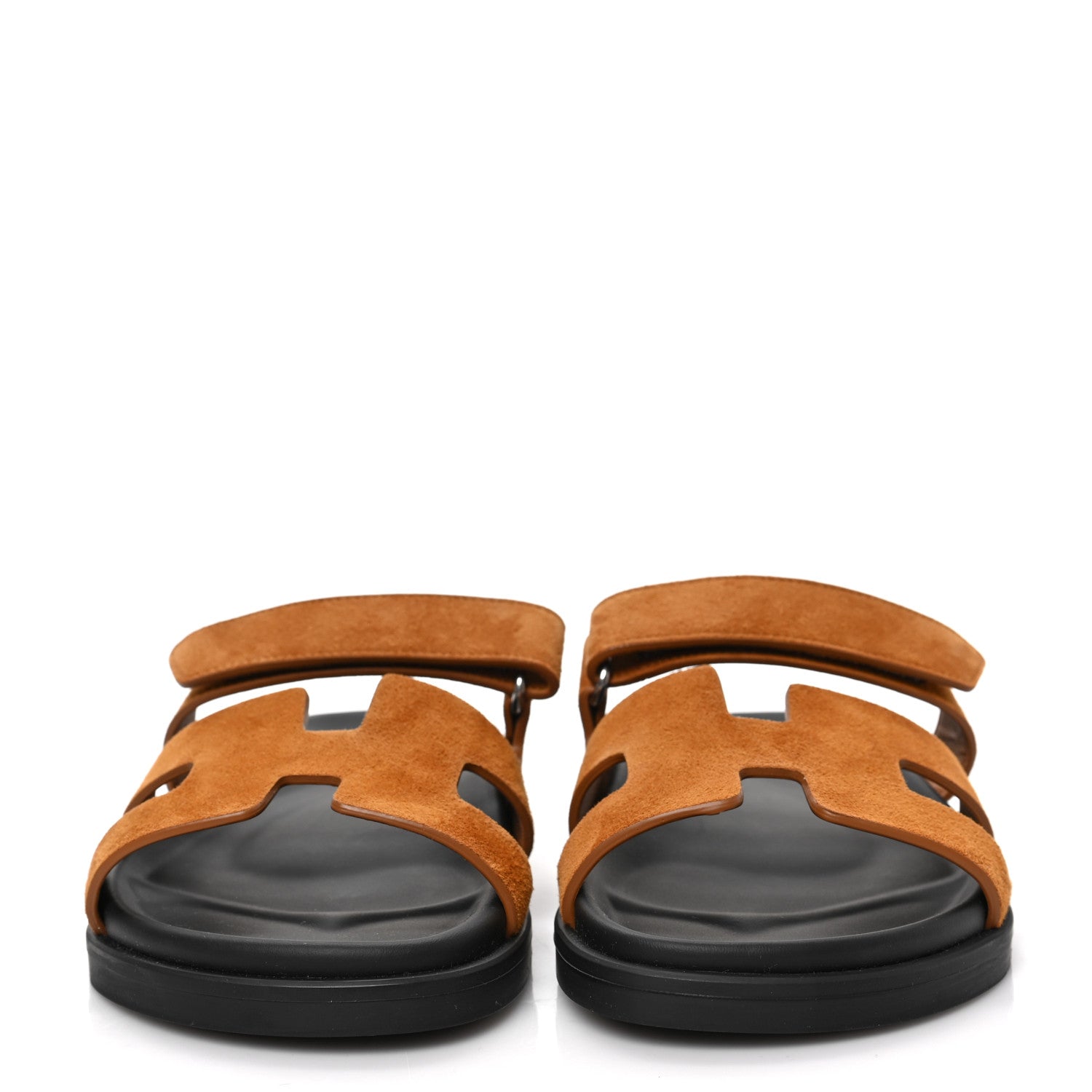 Hermes Suede Goatskin Womens Chypre Sandals 38.5 Naturel 2 of 9