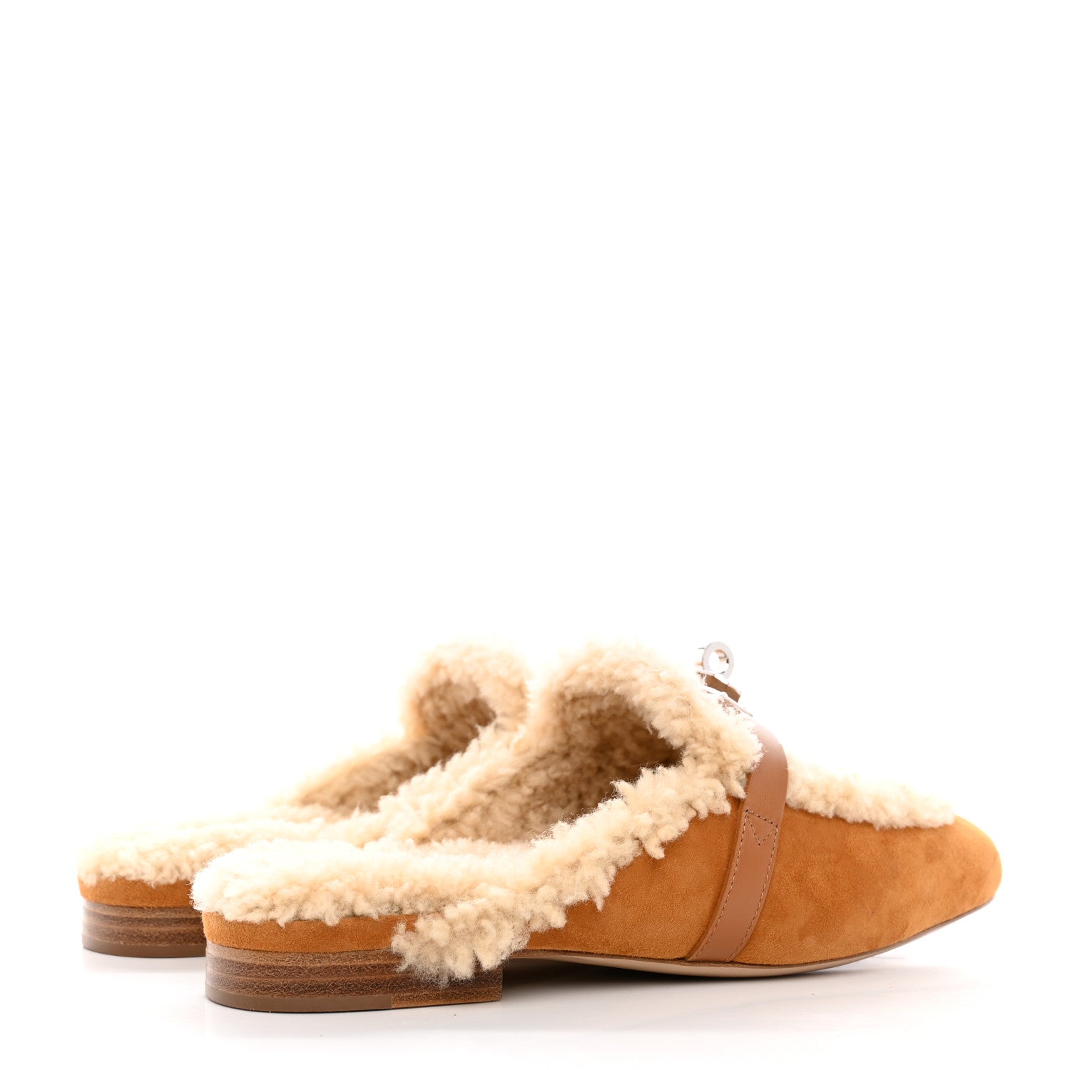 Hermes Suede Goatskin Calfskin Woolskin Oz Mules 36 Naturel 4 of 11