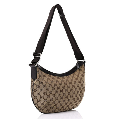 Gucci Monogram Medium Half Moon Hobo Dark Brown 4 of 16