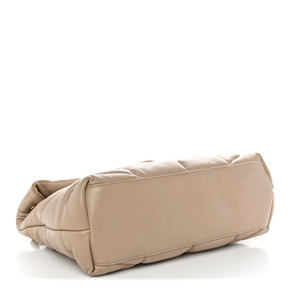Saint Laurent Lambskin Quilted Medium Loulou Puffer Monogram Chain Satchel Dark Beige 4 of 10