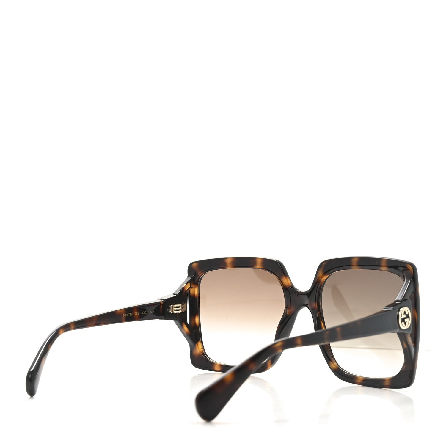 Gucci Acetate Square Frame Sunglasses GG0876S Tortoise 4 of 8